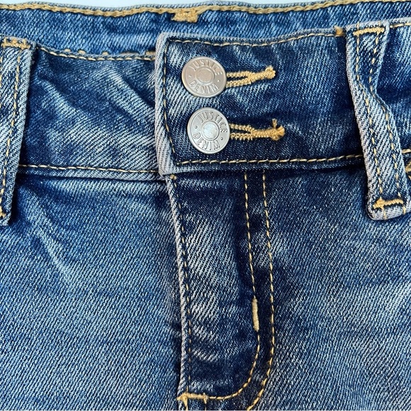 Justice Denim Ruffle Hem Skirt Kids Size 8 - Picture 3 of 9